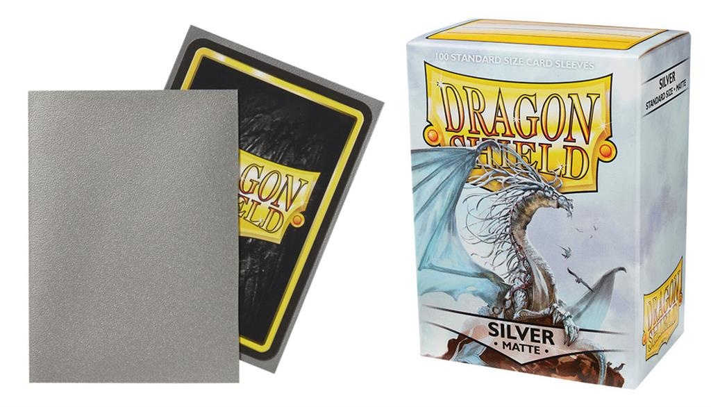 21847_0 Dragon Shield Standard Sleeves - Matte Silver (100 Sleeves) - Image 1