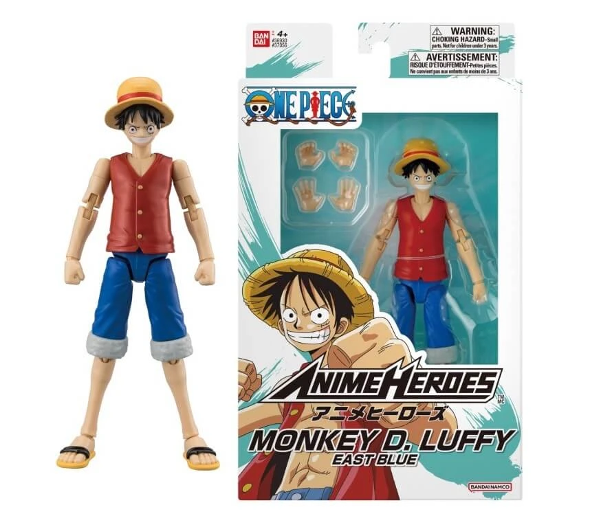 luffy Bandai Anime Heroes: One Piece - Monkey D. Luffy East Blue action Figure 17cm - Image 1
